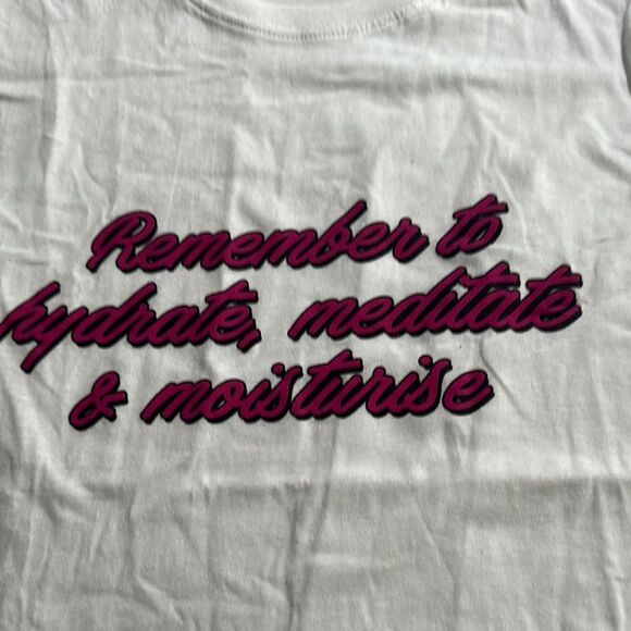 Nasty Gal White Muscle Tee with Pink Text - Picture 1 of 2